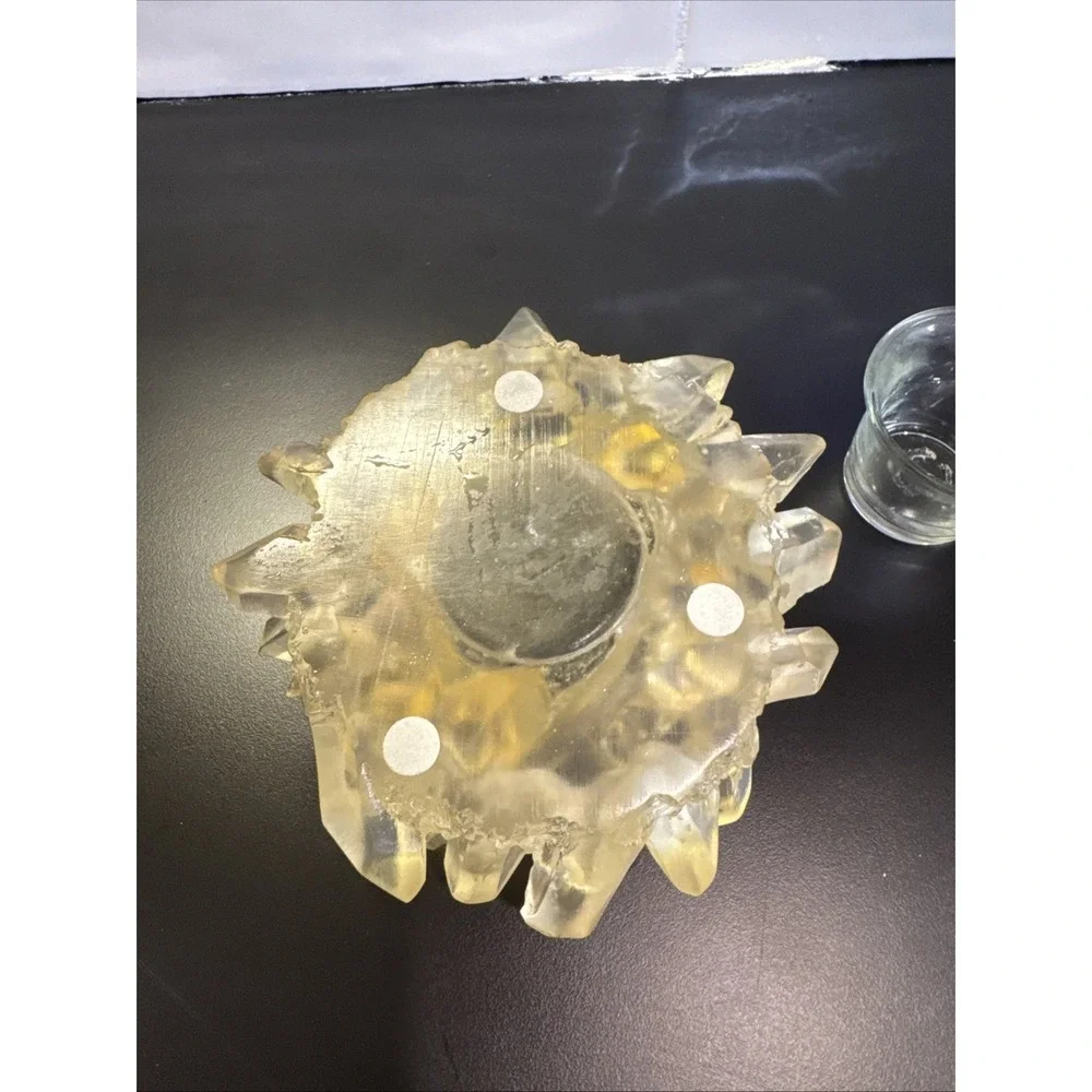 Lucite‎ Votive Candle Holder Faux Quartz Crystal